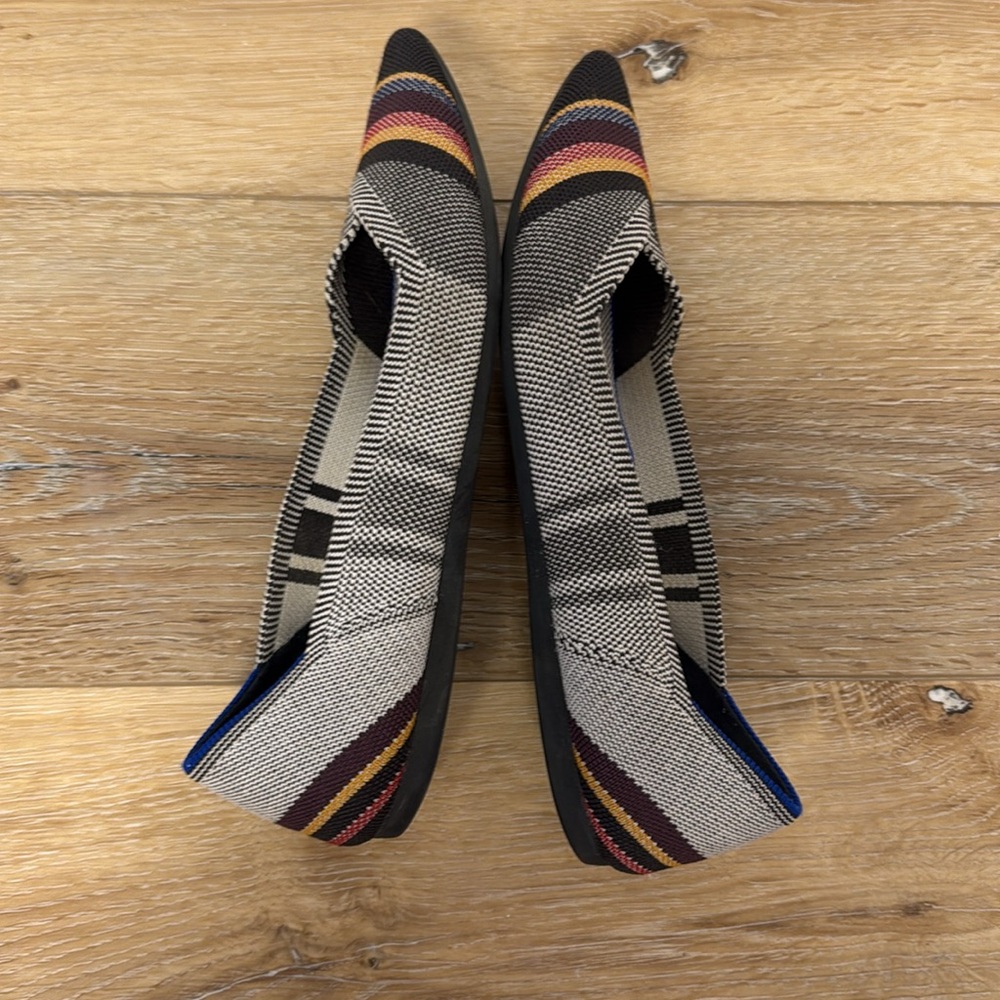 Rothy's Multi Striped Textile The Point Ballet Flats Comfort Women’s US 8.5 - Picture 8 of 11